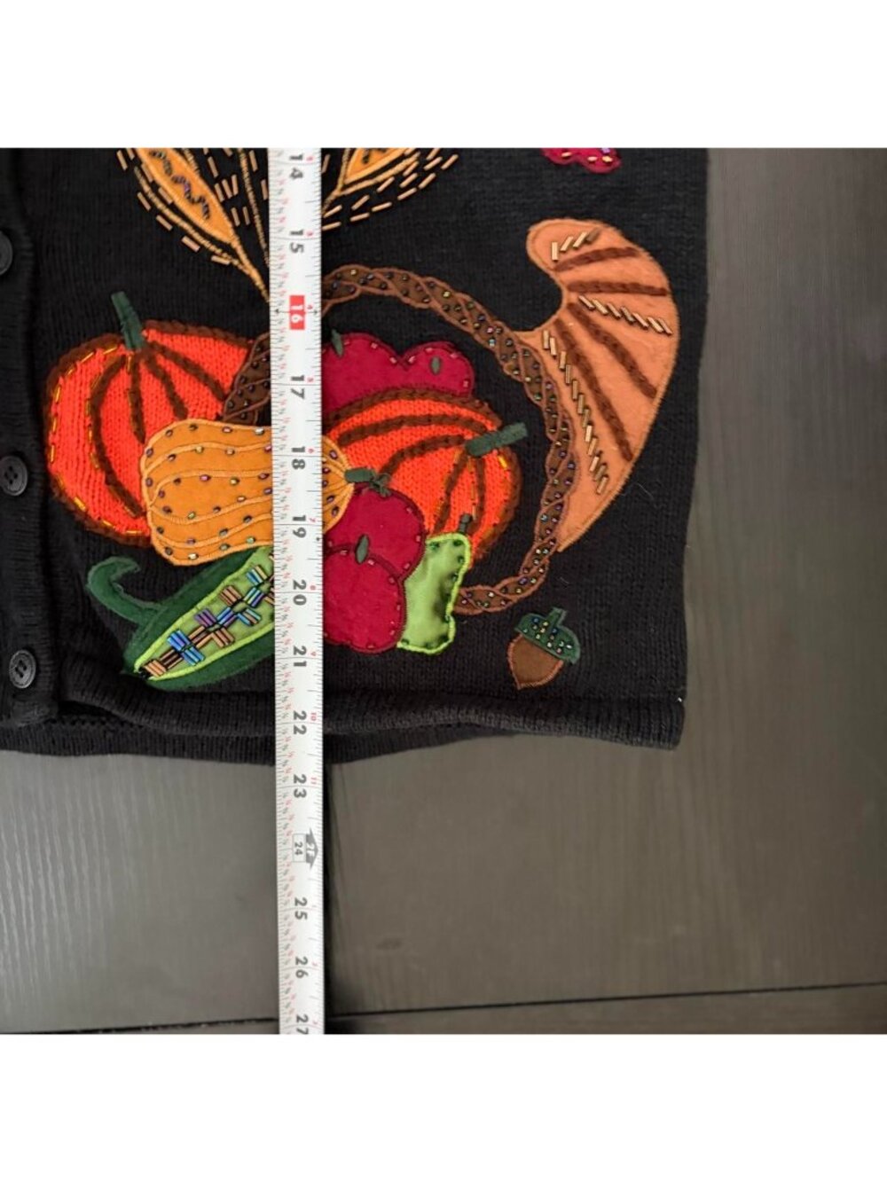 90s fall festive beaded cottagecore sweater vest - Picture 6 of 8